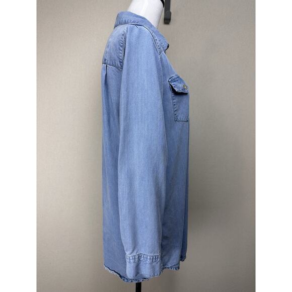 Soft Surroundings Shirt Top Womens Sz S Tencel Lyocell Button Up Long Sleeve - Picture 3 of 16